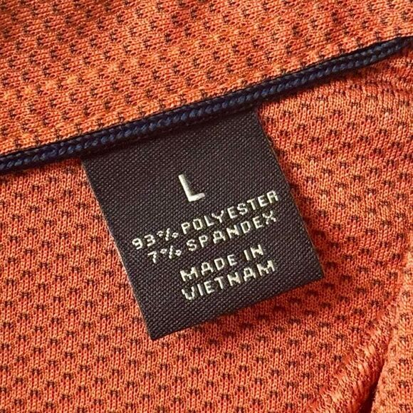 Hart Schaffner Marx Luxury Performance Short Sleeve Spice Orange Polo Shirt L - Picture 4 of 8